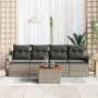 Conjunto de Sofá de Jardín de 5 Piezas con Cojines Gris Poliratán Acacia de , Sofás de exterior - Ref: Foro24-3347258, Precio...