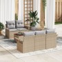 Conjunto de Sofá de Jardín de 6 Piezas con Cojines Beige de Poliratán Acacia de , Sofás de exterior - Ref: Foro24-3347266, Pr...