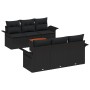 Conjunto de Sofá de Jardín de 7 Piezas con Cojines Negro Poliratán Acacia de , Sofás de exterior - Ref: Foro24-3347275, Preci...