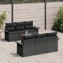 Conjunto de Sofá de Jardín de 7 Piezas con Cojines Negro Poliratán Acacia de , Sofás de exterior - Ref: Foro24-3347275, Preci...