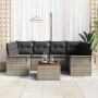 Set de Sofá de Jardín de 7 Piezas con Cojines Gris Poliratán Acacia de , Sofás de exterior - Ref: Foro24-3347279, Precio: 438...