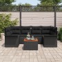 Conjunto de Sofá de Jardín de 7 Piezas con Cojines Negro Ratán Poliéster Acacia de , Sofás de exterior - Ref: Foro24-3347282,...