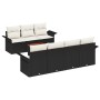 Conjunto de Sofá de Jardín de 8 Piezas con Cojines Ratan Negro Acacia de , Sofás de exterior - Ref: Foro24-3347285, Precio: 5...