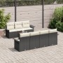Conjunto de Sofá de Jardín de 8 Piezas con Cojines Ratan Negro Acacia de , Sofás de exterior - Ref: Foro24-3347285, Precio: 5...