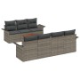 Conjunto de Sofá de Jardín de 8 Piezas con Cojines Gris Ratán Poliéster Acacia de , Sofás de exterior - Ref: Foro24-3347286, ...