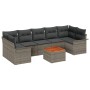 Juego de Sofá de Jardín de 8 Piezas con Cojines Gris Poliratán Acacia de , Sofás de exterior - Ref: Foro24-3347293, Precio: 5...