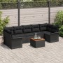 Conjunto de Sofás de Jardín de 8 Piezas con Cojines en Ratán Poliéster Negro Acacia de , Sofás de exterior - Ref: Foro24-3347...