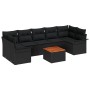Conjunto de Sofás de Jardín de 8 Piezas con Cojines en Ratán Poliéster Negro Acacia de , Sofás de exterior - Ref: Foro24-3347...