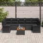 Conjunto de Sofás de Jardín de 8 Piezas con Cojines en Ratán Poliéster Negro Acacia de , Sofás de exterior - Ref: Foro24-3347...