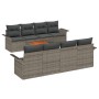 Juego de Sofá de Jardín de 9 Piezas con Cojines Gris Poliratán Acacia de , Sofás de exterior - Ref: Foro24-3347300, Precio: 5...