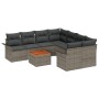 Set de Sofá de Jardín de 9 Piezas con Cojines Gris Poliratán Acacia de , Sofás de exterior - Ref: Foro24-3347307, Precio: 548...