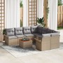 Juego de Sofás de Jardín de 9 Piezas con Cojines Beige Poli Ratan Acacia de , Sofás de exterior - Ref: Foro24-3347308, Precio...