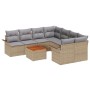 Juego de Sofás de Jardín de 9 Piezas con Cojines Beige Poli Ratan Acacia de , Sofás de exterior - Ref: Foro24-3347308, Precio...