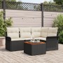 Conjunto de Sofá de Jardín de 5 Piezas con Cojines Negro Poliratán Acacia de , Sofás de exterior - Ref: Foro24-3347320, Preci...