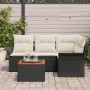 Conjunto de Sofá de Jardín de 5 Piezas con Cojines Negro Poliratán Acacia de , Sofás de exterior - Ref: Foro24-3347320, Preci...