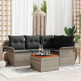 Juego de sofá de jardín de 5 piezas con cojines gris de de , Sofás de exterior - Ref: Foro24-3347321, Precio: 329,06 €, Descu...
