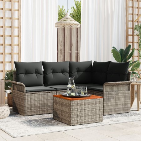 Juego de sofá de jardín de 5 piezas con cojines gris de de , Sofás de exterior - Ref: Foro24-3347321, Precio: 329,06 €, Descu...
