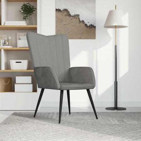 Sillón de relax de terciopelo gris claro en Sillones | Comprar online en Foru.es