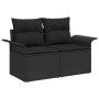 Juego de Sofá de Jardín de 5 Piezas con Cojines Poliratán Negro y Acacia de , Sofás de exterior - Ref: Foro24-3347324, Precio...