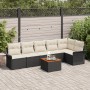 Conjunto de Sofá de Jardín de 7 Piezas con Cojines Negro Poliratán Acacia de , Sofás de exterior - Ref: Foro24-3347334, Preci...