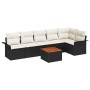 Conjunto de Sofá de Jardín de 7 Piezas con Cojines Negro Poliratán Acacia de , Sofás de exterior - Ref: Foro24-3347334, Preci...