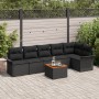 Juego de Sofá de Jardín de 7 Piezas con Cojines Negro Poliratán Acacia de , Sofás de exterior - Ref: Foro24-3347338, Precio: ...