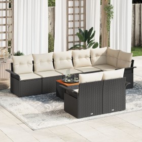 Conjunto de sofá de jardín de 9 piezas con cojines negros de ratán de , Sofás de exterior - Ref: Foro24-3347341, Precio: 596,...