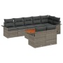 Juego de Sofá de Jardín de 9 piezas con Cojines Gris Ratán Poliéster Acacia de , Sofás de exterior - Ref: Foro24-3347342, Pre...