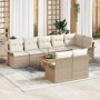 Conjunto de Sofás de Jardín de 9 Piezas con Cojines Beige Poliratán Acacia de , Sofás de exterior - Ref: Foro24-3347344, Prec...