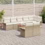 Conjunto de Sofás de Jardín de 9 Piezas con Cojines Beige Poliratán Acacia de , Sofás de exterior - Ref: Foro24-3347344, Prec...
