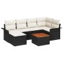 Conjunto de Sofá de Jardín de 7 Piezas con Cojines Negro Poliratán Acacia de , Sofás de exterior - Ref: Foro24-3347348, Preci...