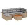 Juego de Sofás de Jardín de 7 Piezas con Cojines Beige Poliratán Acacia de , Sofás de exterior - Ref: Foro24-3347350, Precio:...