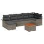 Juego de Sofás de Jardín de 8 Piezas con Cojines Gris Poliratán Acacia de , Sofás de exterior - Ref: Foro24-3347356, Precio: ...