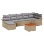 Juego de Sofá de Jardín de 8 Piezas con Cojines Beige Ratán Sintético Acacia de , Sofás de exterior - Ref: Foro24-3347357, Pr...