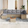 Juego de Sofá de Jardín de 8 Piezas con Cojines Beige Ratán Sintético Acacia de , Sofás de exterior - Ref: Foro24-3347357, Pr...