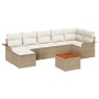 Juego de Sofás de Jardín de 8 Piezas con Cojines Beige Ratán Sintético Acacia de , Sofás de exterior - Ref: Foro24-3347358, P...