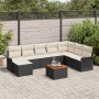 Conjunto de Sofás de Jardín 9 Piezas Negro y crema Ratán y tela de , Sofás de exterior - Ref: Foro24-3347362, Precio: 497,16 ...