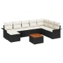 Conjunto de Sofás de Jardín 9 Piezas Negro y crema Ratán y tela de , Sofás de exterior - Ref: Foro24-3347362, Precio: 497,16 ...