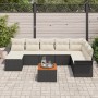 Conjunto de Sofás de Jardín 9 Piezas Negro y crema Ratán y tela de , Sofás de exterior - Ref: Foro24-3347362, Precio: 497,16 ...