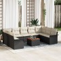 Conjunto de Sofás de Jardín de 10 Piezas con Cojines Negro Poliratán Acacia de , Sofás de exterior - Ref: Foro24-3347369, Pre...