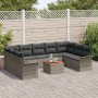 Conjunto de Sofá de Jardín de 10 Piezas con Cojines Gris Poliratán Acacia de , Sofás de exterior - Ref: Foro24-3347370, Preci...