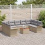 Conjunto de Sofá de Jardín de 10 Piezas con Cojines Beige Poliratán Acacia de , Sofás de exterior - Ref: Foro24-3347371, Prec...