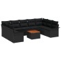Juego de Sofá de Jardín de 10 Piezas con Cojines Negro Poliratán Acacia de , Sofás de exterior - Ref: Foro24-3347373, Precio:...