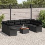 Juego de Sofá de Jardín de 10 Piezas con Cojines Negro Poliratán Acacia de , Sofás de exterior - Ref: Foro24-3347373, Precio:...