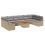 Juego de Sofás de Jardín de 11 Piezas con Cojines Beige de Rattan de Polietileno Acacia de , Sofás de exterior - Ref: Foro24-...