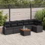 Conjunto de Sofás de Jardín de 7 Piezas con Cojines Negro Poliratán Acacia de , Sofás de exterior - Ref: Foro24-3347590, Prec...