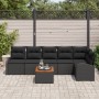 Conjunto de Sofás de Jardín de 7 Piezas con Cojines Negro Poliratán Acacia de , Sofás de exterior - Ref: Foro24-3347590, Prec...