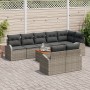 Conjunto de Sofás de Jardín de 9 Piezas con Cojines Grises de Poliratán y Acacia de , Sofás de exterior - Ref: Foro24-3347594...