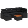 Conjunto de Sofá de Jardín de 7 Piezas con Cojines Negros de Poliratán de , Sofás de exterior - Ref: Foro24-3347604, Precio: ...
