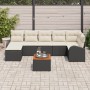 Conjunto de Sofá de Jardín de 8 Piezas con Cojines Negro Ratán Poliéster de , Sofás de exterior - Ref: Foro24-3347607, Precio...